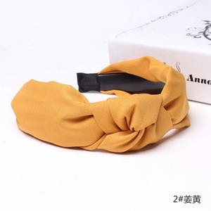Fashion Solid Color Wide Fabric Knot Headbands For Woman Women&#39;s Hair Accessories