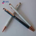 Fashionable Custom Logo Hotel Twist Slim Ball Pen With Screen Touch Stylus Pen