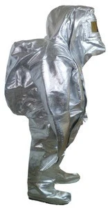 firefighters heat protect aluminized suit overall with fire proof zipper