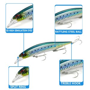 Fishing Lure Flying Long Floating Minnow Fishing Lures 17g/135mm Wobbler Artificial bait Floating Fishing Tackle Hooks