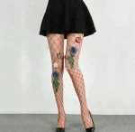 Fishnet women high heels tube rhinestone fishnet stockings pantyhose