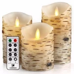 flameless candles, Candles Birch Set of 4