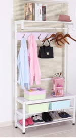 Floor Shoe Rack And Metal Wood Hangers For Bedroom Living Room And Shop