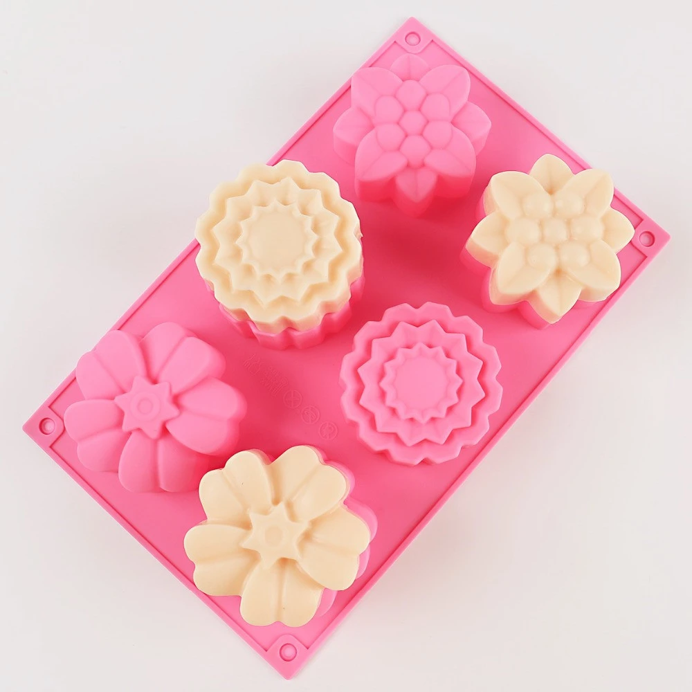 Flower Chocolate Silicone Handmade Soap Making Mold Cake Baking Cupcake   Decorating Tools Soap Candle Molds