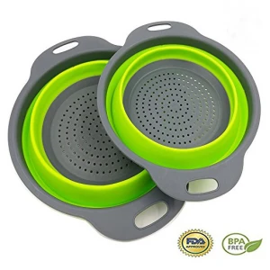 Food Grade Silicone Collapsable Bowls Kitchen Silicone Strainer Collapsible Colander
