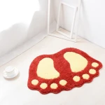 Footprint Bathroom Rugs Water Absorbent Non-Slip Mat Used in Bathroom, Shower, Room, Etc.Soft Microfiber Machine Washable Bath M