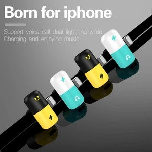 For iPhone X Adapter Splitter jack Headphone Audio Charge Call phone Adapter for iPhone X/8/ 7