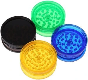 Free Sample Custom Logo 3 Pieces Layer Part Tobacco Acrylic Plastic Weed Herb Grinder