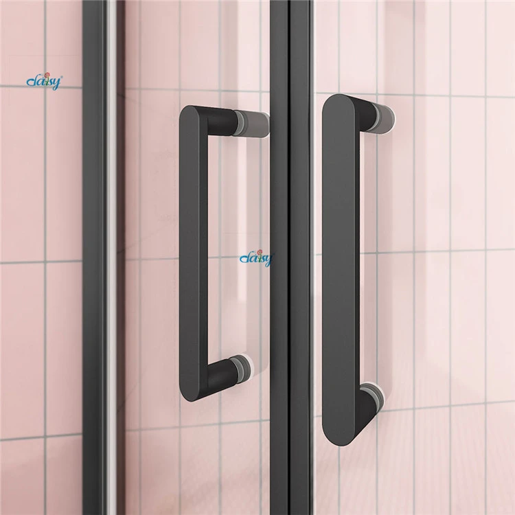 French Corner Polished Framed Sliding Shower Enclosure Protective Coating Tempered Deco-Glass Easy Glide Shower Door