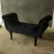 Import French Furniture Large Stool with Tufted Seat - Black Ottoman with Silver Velvet Upholstery Home Furniture Indonesia from Indonesia