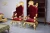 Import French royal home furniture luxury  red leather sofa set for living room furniture sofa from China