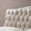 French Style Solid Wood Leather Bed Luxury White Color Bedroom Furniture