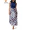 Import FROCKS of European and American sleeveless print dress with a round neck and a middle waist from China