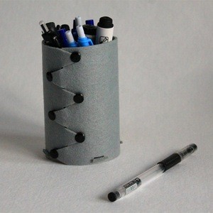 Funny office desktop stationery pen holder. Its a non-woven material surface that can draw patterns.Wholesale custom