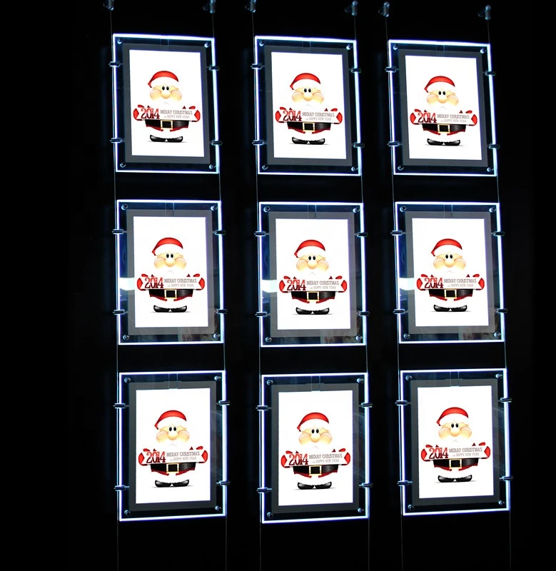glass window display acrylic panel A4 A3 A2 A1 LED  illuminated real estate sign