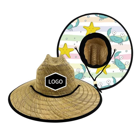 Good Quality Hot Sale Summer Promotional Straw Hat Print Big Brim Straw Hat Straw Hat Unisex Blank