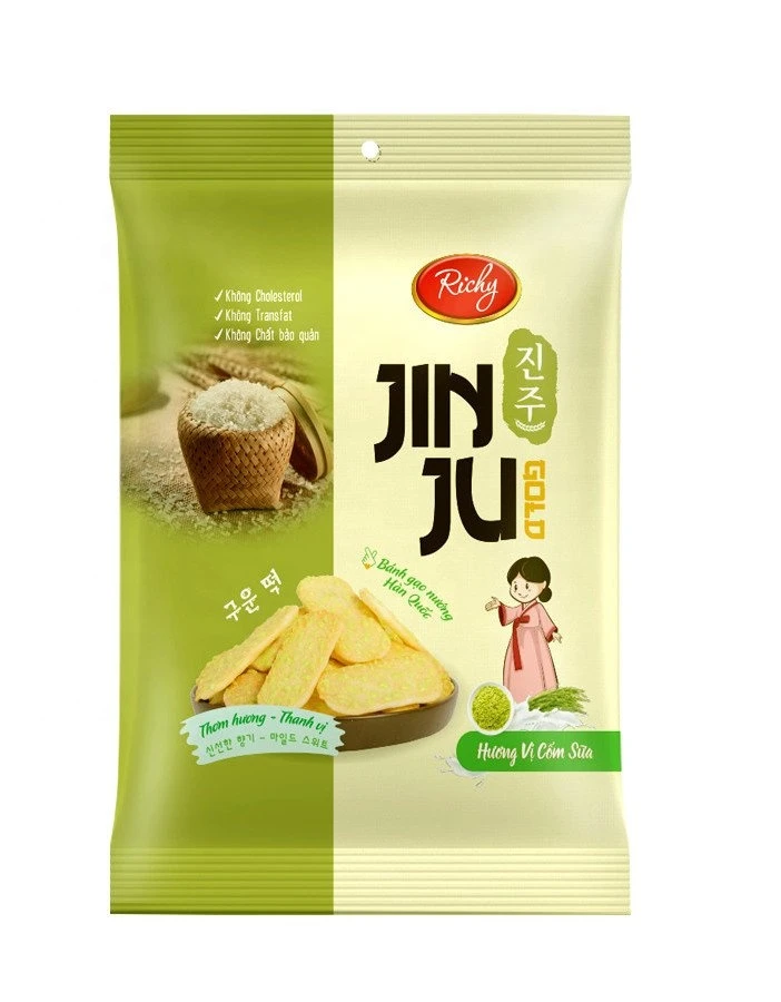 Good Tasty Richy JIN JU Green Rice Flakes with Milk Flavour Rice Cracker