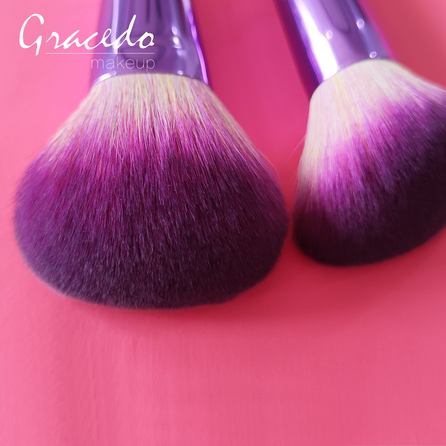 Gracedo Makeup Brush, White Purple Custom Logo Cosmetic Vegan Face Makeup Bush