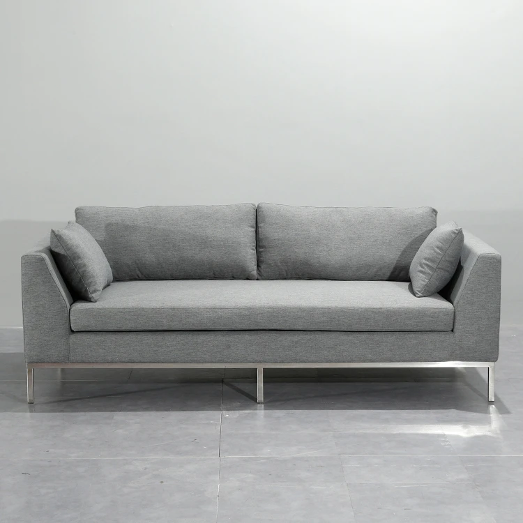gray and white fabric three seat Style sofa