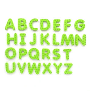 Green color Magnetic education Letters numbers for classroom