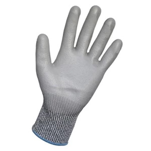 Grey PU coated HPPE high performance cut 5 A4 puncture proof gloves cut resistant
