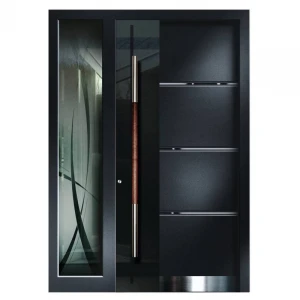 Guangdong modern exterior stainless steel doors with one side glass entrance stainless steel doors