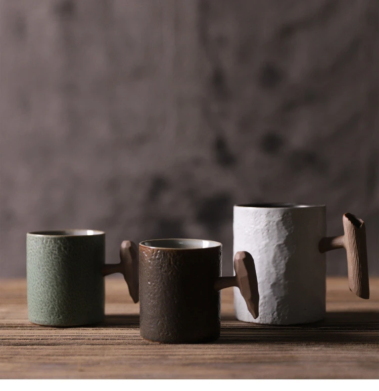Handmade Ceramic Mug Coffee Cup Japanese Style Ceramic Personality Art Retro Cup