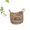 handmade pastoral wind eco-friendly wall hanging plant pot stand seagrass rattan baskets 18x25cm