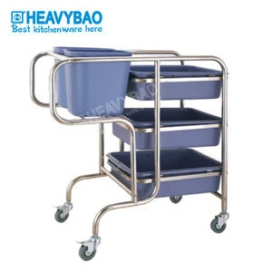 Heavybao Good Quality Hotel Housekeeping Clearing Trolley For Cleaning Cart