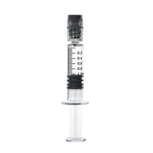 Hemp-1ml Glass Syringe with Metal Plunger Cbd Cartridge Luer Lock