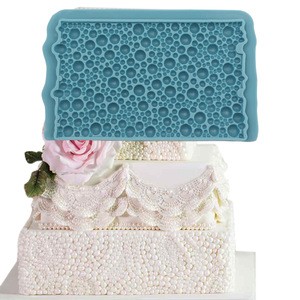 High Definition Quality Border 3D Round Pearls Bubbles Silicone Fondant Mold Wedding Birthday Party Cake Decoration Tools//