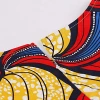 High Low Asymmetric Vintage Floral And Leaf Printing African Dress Style For Ladies
