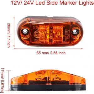 High quality amber Led Truck Tail Light Turn Signal Lights Side Marker Indicators Lamps 12V 24v
