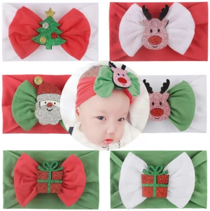 High quality Baby headband Christmas headwear Children&#x27;s Christmas nylon headband Baby Christmas headband