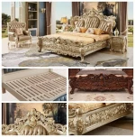 High Quality Custom Antique Bed Room Furniture European style  hot sale fashion  King Size Bedroom Set