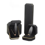 High quality custom logo popular  led light jewelry plastic octagonal box for ring/earring/bangle/necklace/bracelet packaging