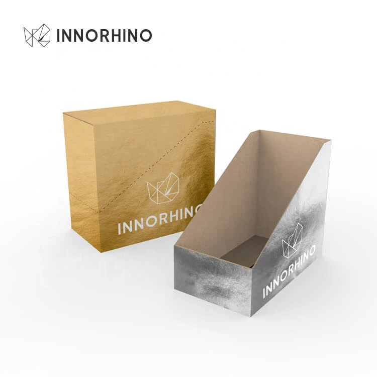 High Quality Custom Product Corrugated Tear Away Display Box PDQ With Special Paper And Silver Gold Cardboard