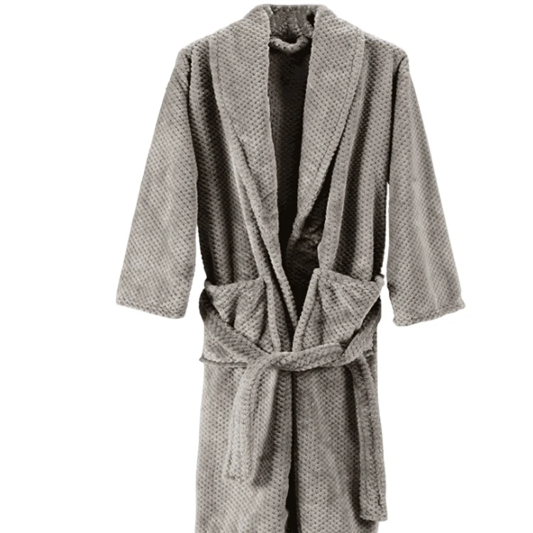 High quality Flannel Luxury Night Wear unisex 100%polyester wholesale hotel  polyester bathrobe