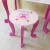 Import High quality MDF wooden kids dressing table and chair set with stool for girl from China