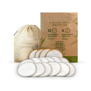 High Quality OEM Custom Organic Reusable  Washable Bamboo  Cotton Makeup Remover Face Pads