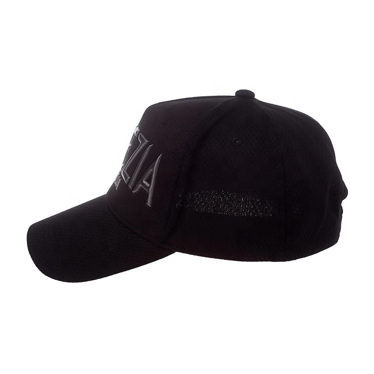 High quality promotional 5 panel cap 100% polyester black baseball hat