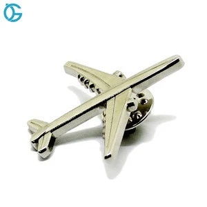 High Quality Silver Airliner Custom Metal Lapel Pin