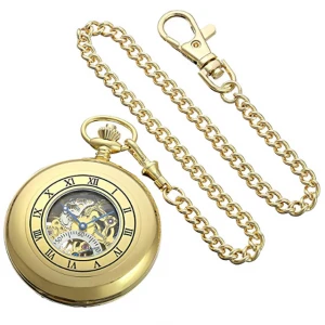 high quality stainless steel mechanical pocket watch