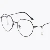 HJ Polygonal Metal Frame Glasses Flat-light Myopia Glasses Women Eyeglasses with Metal Star Pendants