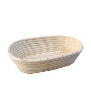 Home baking tool Custom high quality eco friendly round oval triangle bread proofing rattan basket with cloth liner