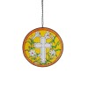 Home Decor Cross  Stained Glass  Sun catcher Decorative Wall Hanging