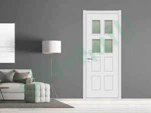 Home Interior Door PVC Laminated or UV Painted Wood Plastic Composite Flush Door Panel