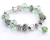 Import Homemade Silver Beads Green Crystal Ball Pendant Women Jewelry Accessories Inlaid Charm Zircon Bracelet from China