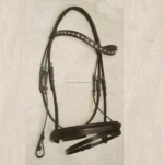 Horse Bridle with Padded Brow-band with Crystals