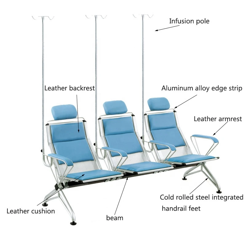 Hospital Furniture Intravenous IV Chair Patient Hospital Clinic Medical Steel Infusion Chair